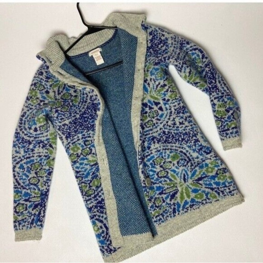 Sundance, Anthropologie Small Lambswool Button Up Collared Cardigan Sweater